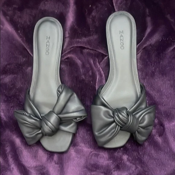 Mango Women's Gray Slide Sandals - Picture 8 of 8